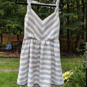 NWOT Line & Dot Blue and white striped dress Sz S